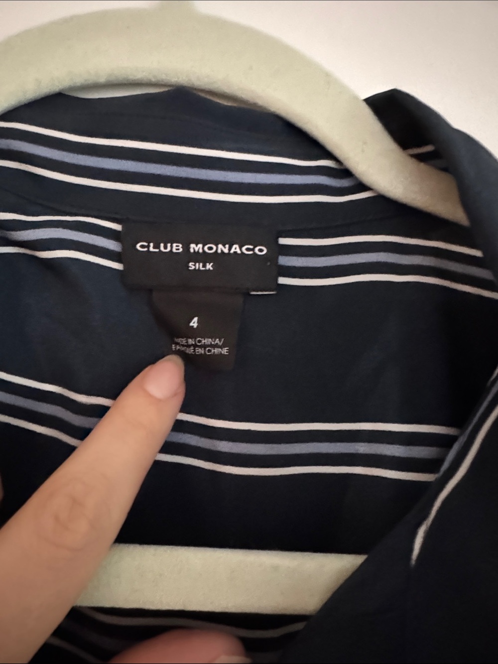 Club Monaco Navy and White Striped Maxi Shirt Dress with Tie - Picture 2 of 4